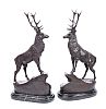 LARGE PAIR OF BRONZE STAGS at Ross's Online Art Auctions