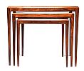 MID-CENTURY DANISH ROSEWOOD NEST OF TEA TABLES at Ross's Online Art Auctions