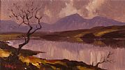 TREES BY THE LOUGH by John J at Ross's Online Art Auctions