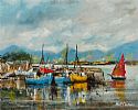 FISHING BOATS, ROUNDSTONE HARBOUR by Niall Campion at Ross's Online Art Auctions