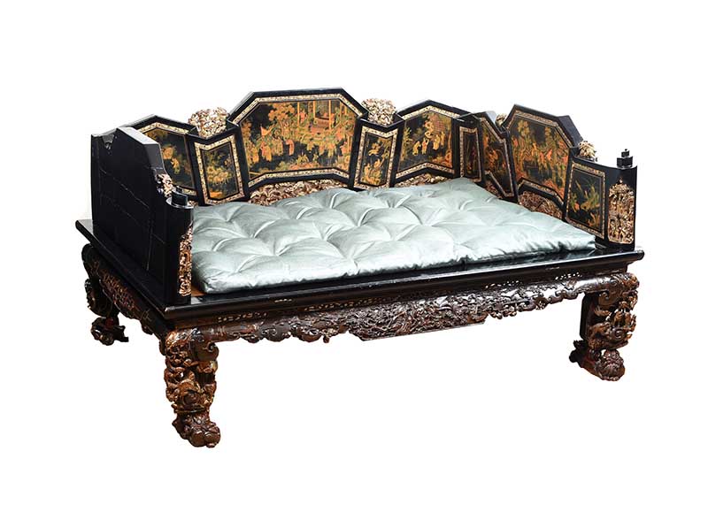 ANTIQUE CHINESE FORMAL OPIUM BED at Ross's Online Art Auctions