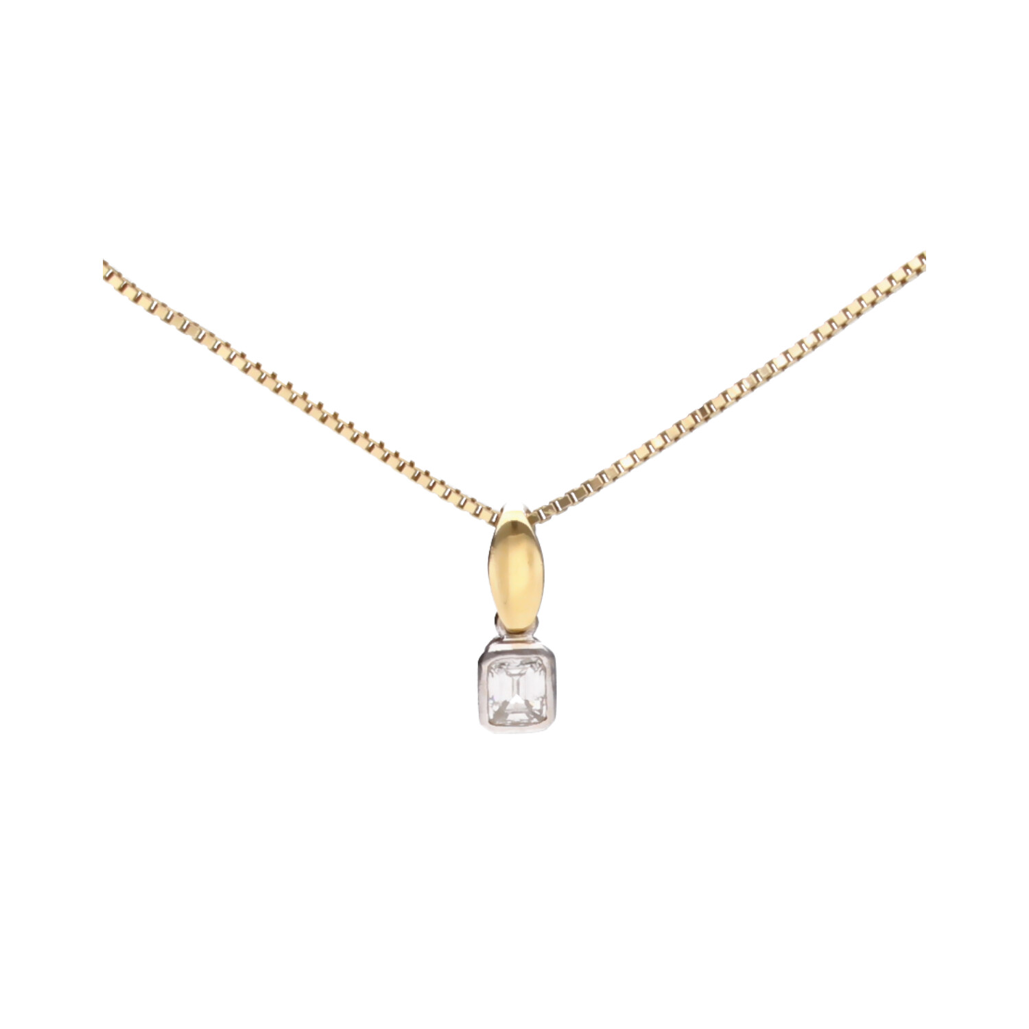 18CT GOLD DIAMOND PENDANT ON 9CT GOLD CHAIN at Ross's Online Art Auctions