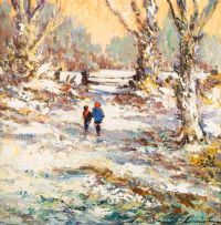 WOODS IN WINTER by William Cunningham at Ross's Online Art Auctions