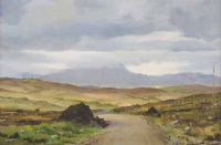 TURF STACKS, DONEGAL by David Long UWS at Ross's Online Art Auctions