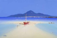 BEACHED FISHING BOAT by Gavin Fitzsimons at Ross's Online Art Auctions