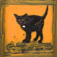 BLACK CAT by David Johnston at Ross's Online Art Auctions