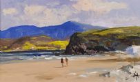 ON THE BEACH, DONEGAL by Hugh McIlfatrick at Ross's Online Art Auctions