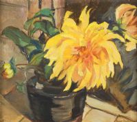 YELLOW DAHLIA by Rose Dixon at Ross's Online Art Auctions