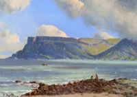 GARRON POINT FROM CUSHENDALL by David Overend at Ross's Online Art Auctions