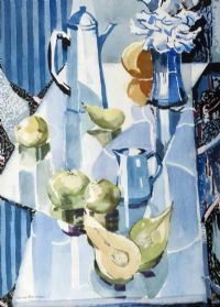 STILL LIFE, COFFEE POT AND FRUIT by George C. Morrison RUA at Ross's Online Art Auctions