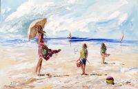 BEACH FUN by Lorna Millar at Ross's Online Art Auctions
