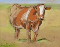 AYRSHIRE COW by Con Campbell at Ross's Online Art Auctions