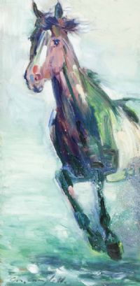GALLOPING HORSE by Con Campbell at Ross's Online Art Auctions