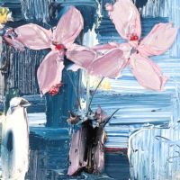 PINK FLOWERS by Colin Flack at Ross's Online Art Auctions