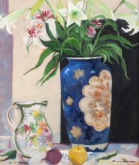 STILL LIFE, VASE OF FLOWERS by Dennis Orme Shaw at Ross's Online Art Auctions