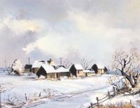 COTTAGES IN THE SNOW by O. McCready at Ross's Online Art Auctions