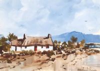 THATCHED COTTAGE, IRELAND by Alan Beers at Ross's Online Art Auctions