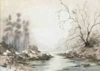 RIVER BY THE WOODS by Mattie Waugh at Ross's Online Art Auctions