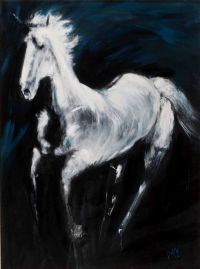 WHITE HORSE by Paula McKinney at Ross's Online Art Auctions