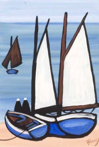 BEACHED BOATS by J.P. Rooney at Ross's Online Art Auctions