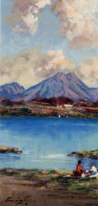 PICNIC AT ERRIGAL by William Cunningham at Ross's Online Art Auctions