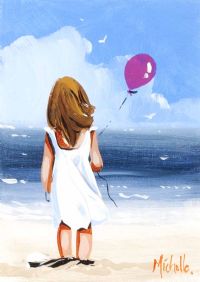 GIRL WITH BALLOON by Michelle Carlin at Ross's Online Art Auctions