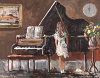 THE PIANO ROOM by Lorna Millar at Ross's Online Art Auctions