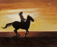 HORSE & RIDER by K. Stuart at Ross's Online Art Auctions