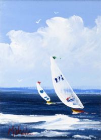 SAILING OFF STRANGFORD by Michelle Carlin at Ross's Online Art Auctions