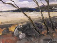 TREES BY THE SHORE by Rachel Grainger Hunt at Ross's Online Art Auctions