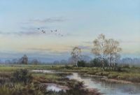 MALLARDS IN FLIGHT by Wendy Reeves at Ross's Online Art Auctions