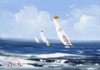 YACHT RACE by Michelle Carlin at Ross's Online Art Auctions