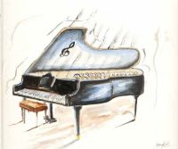 THE BABY GRAND PIANO by Darren Paul at Ross's Online Art Auctions