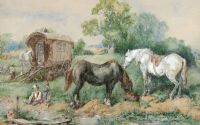 RESTING TRAVELLERS by Irish School at Ross's Online Art Auctions