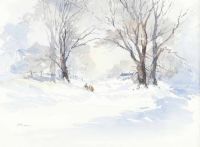 SNOW SCENE by Bernadette Breen at Ross's Online Art Auctions