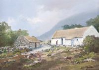 COTTAGE NEAR LEENANE by Denis Thornton at Ross's Online Art Auctions