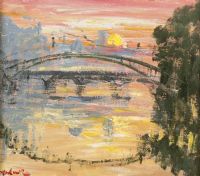 HALFPENNY BRIDGE, DUBLIN by Marie Carroll at Ross's Online Art Auctions