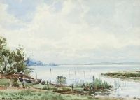 LOUGH NEAGH SHORE by Frank Murphy at Ross's Online Art Auctions