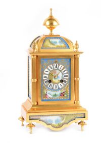FRENCH GILT MANTLE CLOCK at Ross's Online Art Auctions