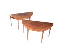 PAIR OF GEORGIAN MAHOGANY DEMI LUNE CONSOLE TABLES. at Ross's Online Art Auctions