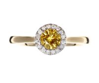 9CT GOLD YELLOW SAPPHIRE & DIAMOND RING at Ross's Online Art Auctions