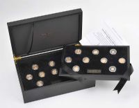 THE GOLD SOVEREIGN MILESTONES OF HER MAJESTY ELIZABETH II REIGN GOLD COIN SET COMPLETE WITH LONDON MINT CERTIFICATES IN A FITTED DISPLAY CASE, SET NUMBER 37 at Ross's Online Art Auctions