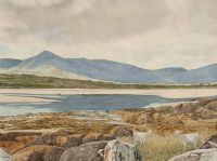 GOATS AT DINGLE by Desmond Kerr at Ross's Online Art Auctions