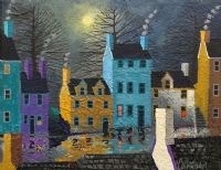 COLOURED HOUSES by George Callaghan at Ross's Online Art Auctions
