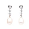 STERLING SILVER FRESH WATER PEARL & CUBIC ZIRCONIA EARRINGS at Ross's Online Art Auctions