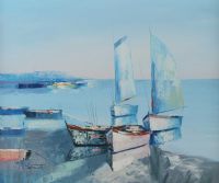 FISHING BOATS by Spanish School at Ross's Online Art Auctions