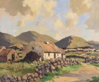 CONNEMARA HOMESTEAD, ROUNDSTONE, COUNTY GALWAY by Maurice Canning Wilks ARHA RUA at Ross's Online Art Auctions