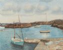 BOATS IN AN IRISH HARBOUR by B. Cowser at Ross's Online Art Auctions