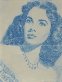 PORTRAIT OF ELIZABETH TAYLOR by Maurice Canning Wilks ARHA RUA at Ross's Online Art Auctions