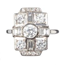 ART DECO 18CT WHITE GOLD AND DIAMOND RING at Ross's Online Art Auctions